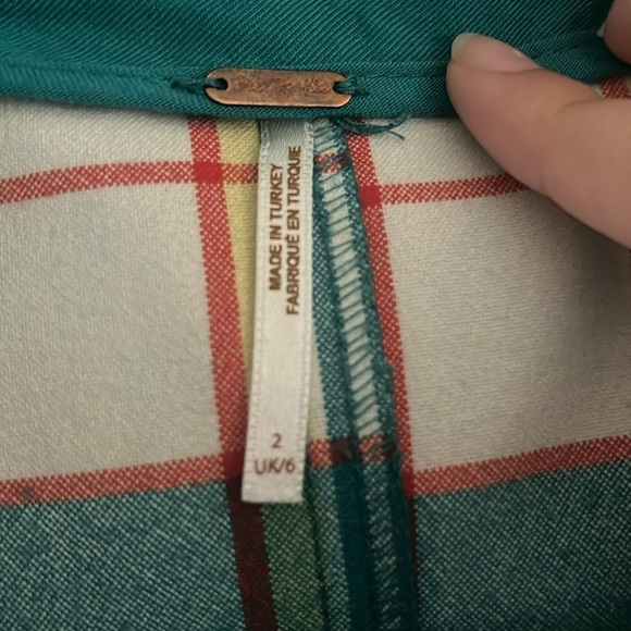 Free People Plaid Wide Leg Pants - Picture 3 of 3